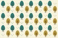 Autumn season soft neutral color forest plant grass and tree seamless illustration cute decoration pattern in vector. Royalty Free Stock Photo