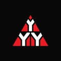YYY triangle letter logo design with triangle shape. YYY triangle logo design monogram. YYY triangle vector logo template with red Royalty Free Stock Photo