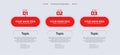 Three red Options of infographic templates design, 3 modern red infographics style, used in business and finance process, infogr