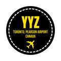 YYZ Toronto Pearson airport symbol Royalty Free Stock Photo