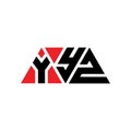 YYZ triangle letter logo design with triangle shape. YYZ triangle logo design monogram. YYZ triangle vector logo template with red Royalty Free Stock Photo