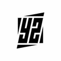 YZ Logo monogram with modern style concept design template