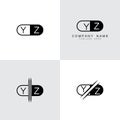 YZ, ZY, Z, Y abstract letters logo monogram Royalty Free Stock Photo