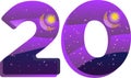 20 UNIQUE CREATIVE CUSTOM COLOURFUL NUMBERS DESIGN WITH STAR AND MOON