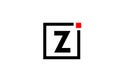 Z alphabet letter logo icon in black and white. Company and business design with square and red dot. Creative corporate identity Royalty Free Stock Photo