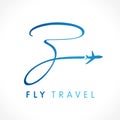 Z fly travel company logo Royalty Free Stock Photo