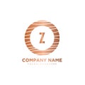 Z Initial Letter circle wood logo template vector