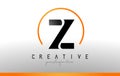 Z Letter Logo Design with Black Orange Color. Cool Modern Icon T