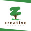 Z Letter tree green logo vector template