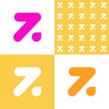 Z. Logo. Bright vector sign. Orange and pink logotipe.