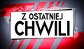 Z ostatniej chwili Polish/ Latest news English, world map in background