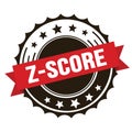 Z-SCORE text on red brown ribbon stamp