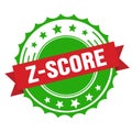 Z-SCORE text on red green ribbon stamp