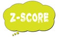 Z-SCORE text written on a light green thought bubble