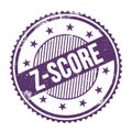 Z-SCORE text written on purple indigo grungy round stamp