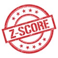 Z-SCORE text written on red vintage stamp