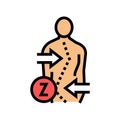 z-shaped scoliosis color icon vector illustration