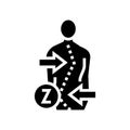 z-shaped scoliosis glyph icon vector illustration