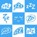 Z-z-z text on text bubble. Icon for sleeping mode