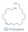 Z-9-Tricosene muscalure house fly sex pheromone molecule. Used to trap house fly. Skeletal formula.