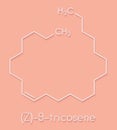 Z-9-Tricosene muscalure house fly sex pheromone molecule. Used to trap house fly. Skeletal formula.