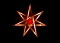 Seven point star or septagram, known as heptagram. Metal bronze Elven or Fairy Star, magical or wiccan witchcraft heptagram symbol Royalty Free Stock Photo