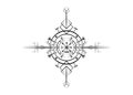 Magic ancient viking art deco, Vegvisir magic navigation compass ancient. The Vikings used many symbols vector isolated