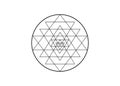 Sri Yantra, Sacred geometry, symbol of Hindu tantra formed by nine interlocking triangles that radiate out from the central point