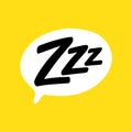 Z-z-z text on text bubble. Icon for sleeping mode