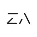 za initial letter vector logo icon