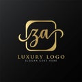 ZA Logo Design Vector Template. Initial Luxury Letter ZA Vector Illustration