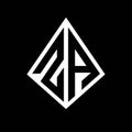 ZA logo letters monogram with prisma shape design template