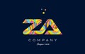 za z a colorful alphabet letter logo icon template vector