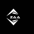 ZAA abstract monogram shield logo design on black background. ZAA creative initials letter logo Royalty Free Stock Photo
