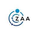ZAA letter technology logo design on white background. ZAA creative initials letter IT logo concept. ZAA letter design Royalty Free Stock Photo