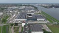 Zaandam, North Holland, The Netherlands, May 6th, 2024: Albert Heijn Distribution Center, large supermarket company