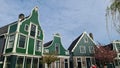 Zaanse Schans rural windmills, fields and river landscape