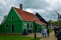 Zaanse Schans, Holland, August 2019. Northeast Amsterdam is a small community located on the Zaan River. Seen between the pretty