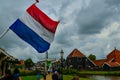 Zaanse Schans, Holland, August 2019. Northeast Amsterdam is a small community located on the Zaan River. Seen between the pretty