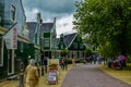 Zaanse Schans, Holland, August 2019. Northeast Amsterdam is a small community located on the Zaan River. View of the pretty wooden Royalty Free Stock Photo