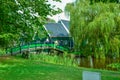 Zaanse Schans, Holland, August 2019. Northeast Amsterdam is a small community located on the Zaan River. View of the pretty wooden Royalty Free Stock Photo