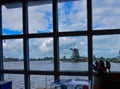 Zaanse Schans, Holland, August 2019. Northeast of Amsterdam on the Zaan River. A particular point of view from the inside of a Royalty Free Stock Photo