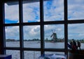 Zaanse Schans, Holland, August 2019. Northeast of Amsterdam on the Zaan River. A particular point of view from the inside of a Royalty Free Stock Photo