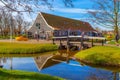 Zaanse Schans village, Holland, tourists Royalty Free Stock Photo