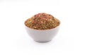 Zaatar mIddle eastern spices in a bowl on white  background Royalty Free Stock Photo