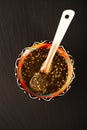 Zaatar spice mix with olive oil Royalty Free Stock Photo