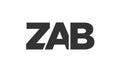 ZAB logo design template with strong and modern bold text. Initial based vector logotype featuring simple and minimal typography. Royalty Free Stock Photo
