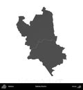 Zabinka District, Belarus, isolated on white. Grayscale Royalty Free Stock Photo