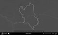 Zabinka District outlined, Belarus. Grayscale Royalty Free Stock Photo