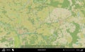 Zabinka District outlined, Belarus. Topographic Humanitarian Royalty Free Stock Photo